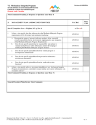 Form VI Mechanical Integrity Program Element Audit Checklist - Nevada, Page 4