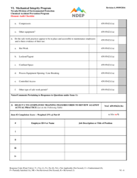 Form VI Mechanical Integrity Program Element Audit Checklist - Nevada, Page 6