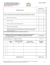 Form VI Mechanical Integrity Program Element Audit Checklist - Nevada, Page 7