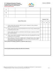 Form VI Mechanical Integrity Program Element Audit Checklist - Nevada, Page 9