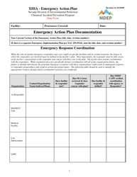 Document preview: Form XIIIA Emergency Action Plan Documentation Data Form - Nevada