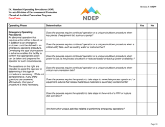 Form IV Standard Operating Procedures (Sops) Data Form - Determination of Required Procedures - Nevada, Page 10
