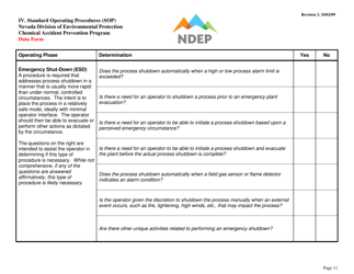 Form IV Standard Operating Procedures (Sops) Data Form - Determination of Required Procedures - Nevada, Page 11