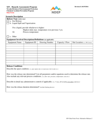 Form XIV Alternative Release Scenario for Toxic Substances Data Form - Nevada, Page 2
