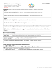 Form XIV Alternative Release Scenario for Toxic Substances Data Form - Nevada, Page 3