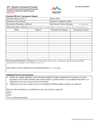 Form XIV Worst Case Release Scenario for Toxic Substances Data Form - Nevada, Page 3