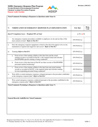 Form XIIIB Emergency Response Plan Element Audit Checklist - Nevada, Page 11