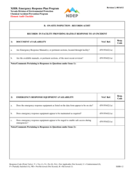 Form XIIIB Emergency Response Plan Element Audit Checklist - Nevada, Page 12