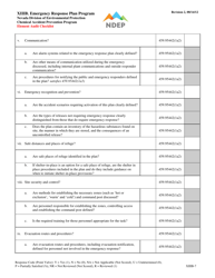 Form XIIIB Emergency Response Plan Element Audit Checklist - Nevada, Page 7