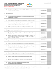 Form XIIIB Emergency Response Plan Element Audit Checklist - Nevada, Page 8