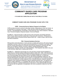Community Based Care Program Application - Nevada