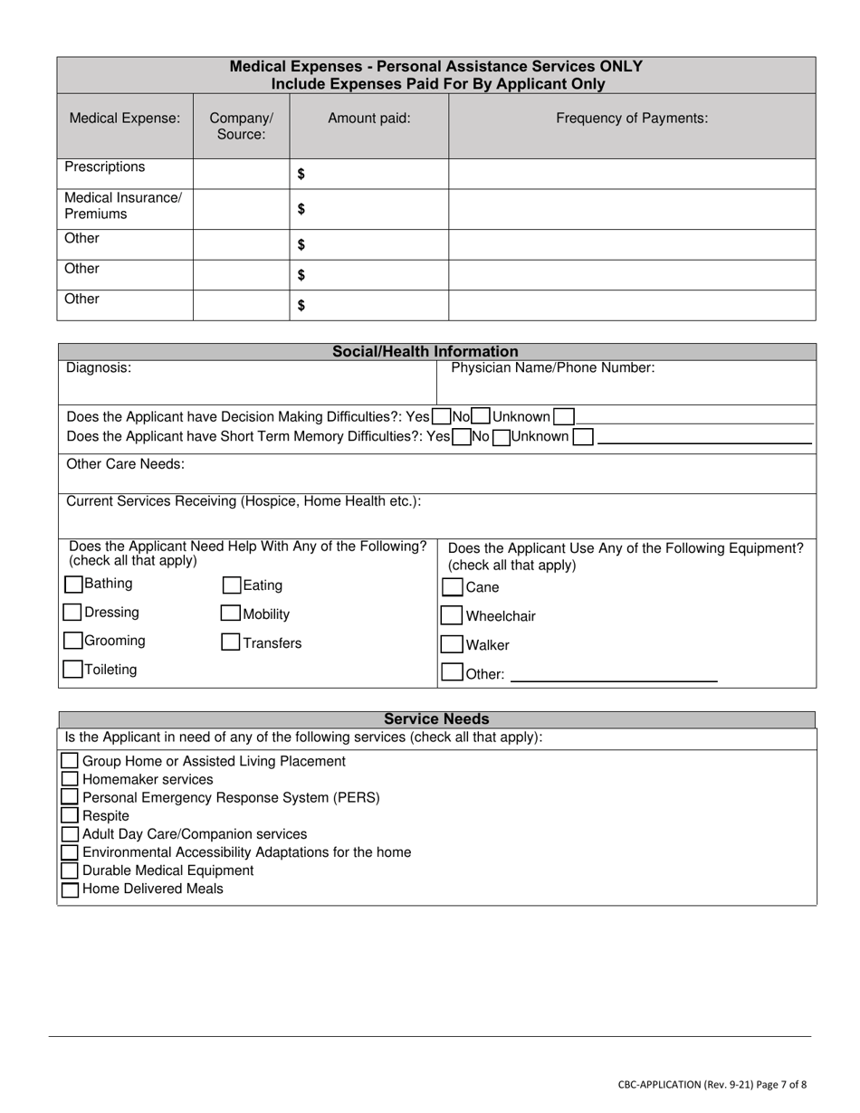 Community Based Care Program Application - Nevada, Page 7