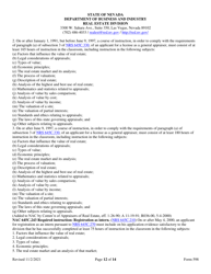 Form 598 Application for Accreditation of Appraiser Prelicensing Education - Nevada, Page 12