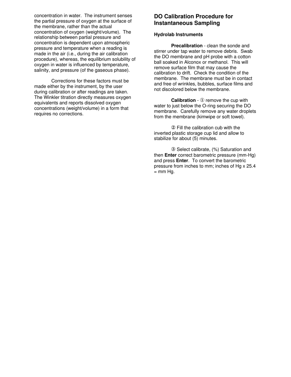 Instrument Calibration and Deployment Record - Nevada, Page 2