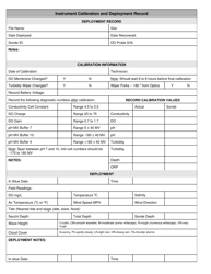 Instrument Calibration and Deployment Record - Nevada, Page 4