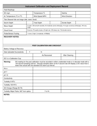 Instrument Calibration and Deployment Record - Nevada, Page 5