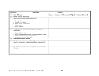 Appendix H Audit Checklists for the Nevada Brownfields Program - Nevada, Page 11