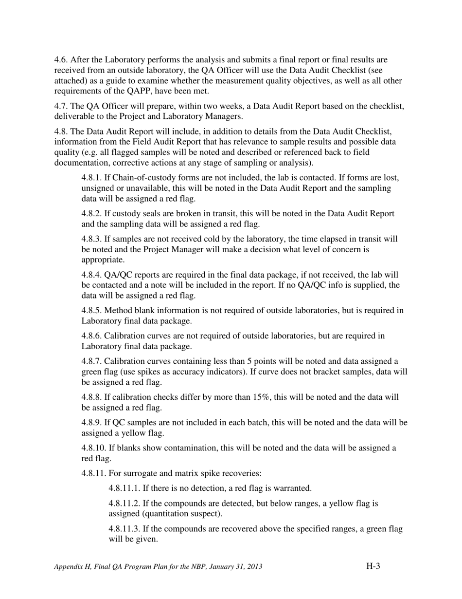 Appendix H Audit Checklists for the Nevada Brownfields Program - Nevada, Page 5