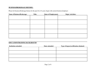 Real Estate Advisory Review Committee Reviewer Application Form - Nevada, Page 2