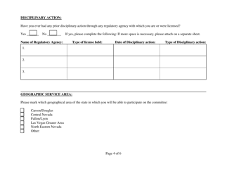Real Estate Advisory Review Committee Reviewer Application Form - Nevada, Page 4