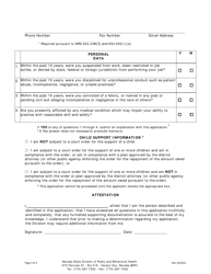 Registration Application - Computed Tomography or Fluoroscopy Registration Form for Persons Working Without Credentials on or Before 01/01/2020 - Radiation Control Program - Nevada, Page 2