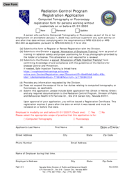 Document preview: Registration Application - Computed Tomography or Fluoroscopy Registration Form for Persons Working Without Credentials on or Before 01/01/2020 - Radiation Control Program - Nevada