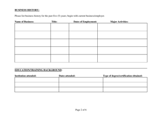 Reviewer Application Form - Appraisal Advisory Review Committee - Nevada, Page 2