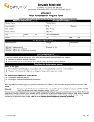 Document preview: Form FA-197 Viltepso Prior Authorization Request Form - Nevada