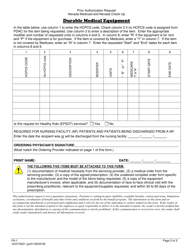 Form FA-1 Durable Medical Equipment Prior Authorization Request - Nevada, Page 2