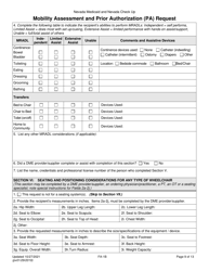 Form FA-1B Mobility Assessment and Prior Authorization (Pa) Request for Mobility Devices, Wheelchair Accessories and Seating Systems - Nevada, Page 9