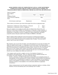 Ab128 Certification of Completion of Annual Audit Monitoring Compliance With Code of Conduct for Manufacturers and Wholesalers of Drugs, Medicines, Chemicals, Devices, or Appliances - Nevada, Page 2