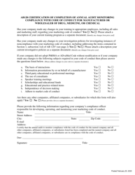 Ab128 Certification of Completion of Annual Audit Monitoring Compliance With Code of Conduct for Manufacturers and Wholesalers of Drugs, Medicines, Chemicals, Devices, or Appliances - Nevada, Page 3