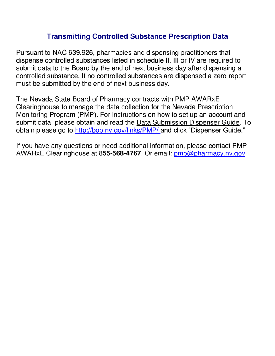 Application for Authority to Dispense Drugs (Physicians Only) - Nevada, Page 3