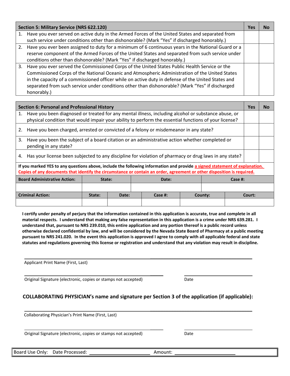 Application for Advanced Practice Registered Nurse to Prescribe - Nevada, Page 3