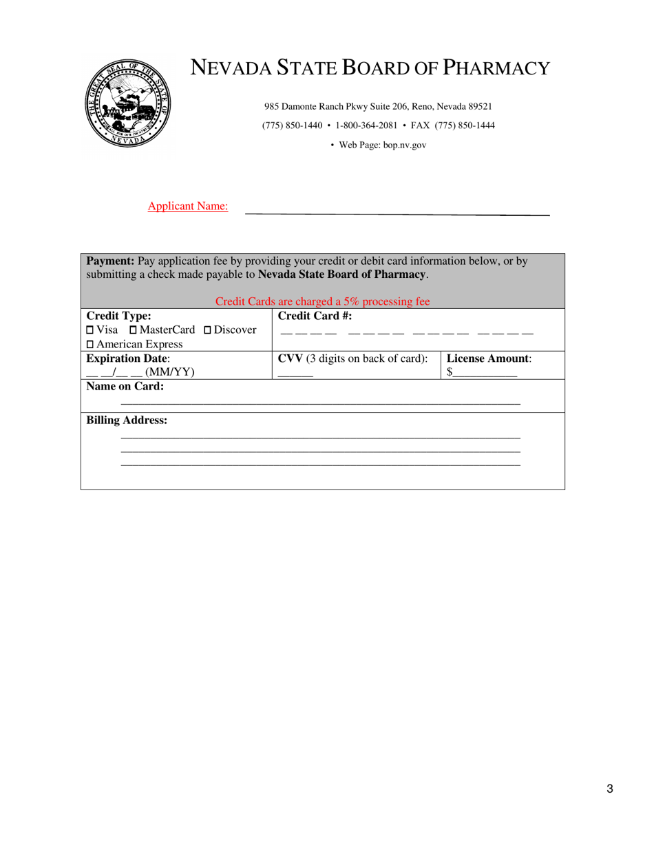 Application for Veterinarian Authority to Dispense Drugs - Nevada, Page 4