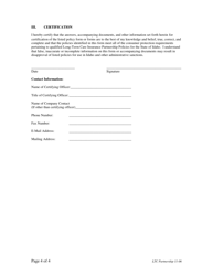Issuer Certification Form for the Long-Term Care Insurance Partnership Program - Idaho, Page 4