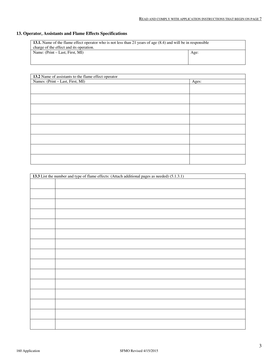 Application for Permit to Operate Flame Effects Inside State-Owned Buildings and Outdoors on State-Owned Property Before a Proximate Audience - Idaho, Page 5