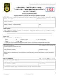 Application for the Use of Pyrotechnics Inside State-Owned Buildings and Outdoors on State-Owned Property Before a Proximate Audience - Idaho, Page 5