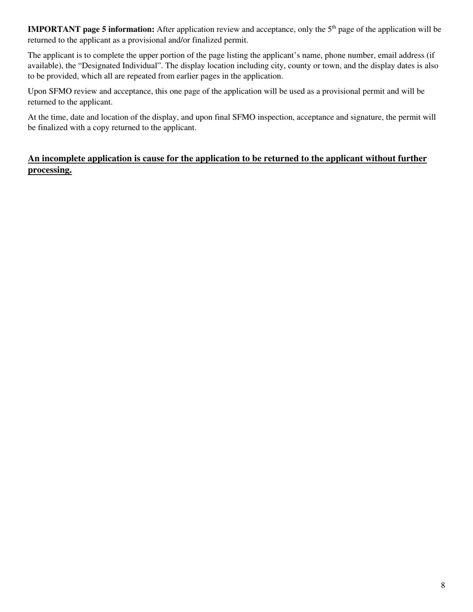 Application for the Use of Pyrotechnics Inside State-Owned Buildings and Outdoors on State-Owned Property Before a Proximate Audience - Idaho, Page 8