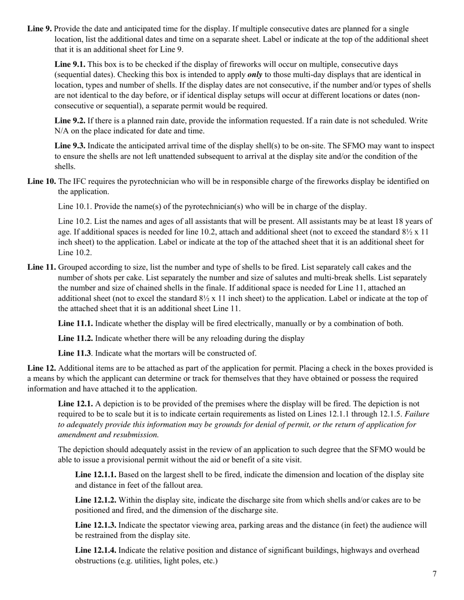 Application for the Display of Aerial Fireworks on State-Owned Property - Idaho, Page 7
