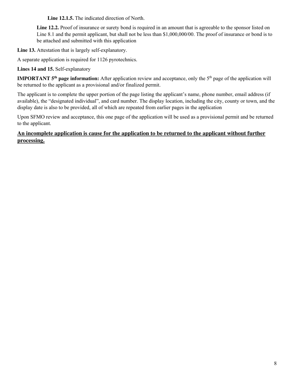 Application for the Display of Aerial Fireworks on State-Owned Property - Idaho, Page 8