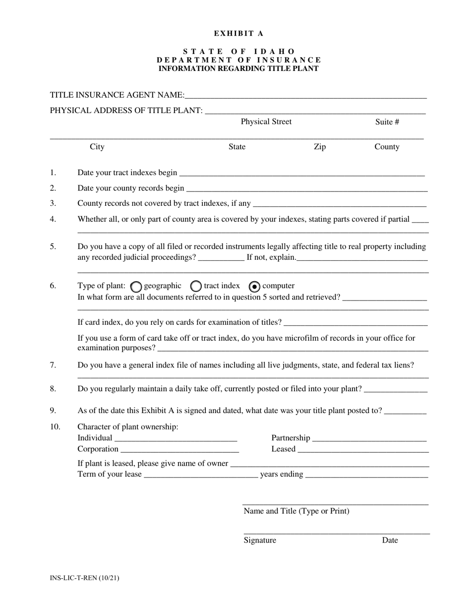 Renewal Application for Title Insurance Agent License - Idaho, Page 5