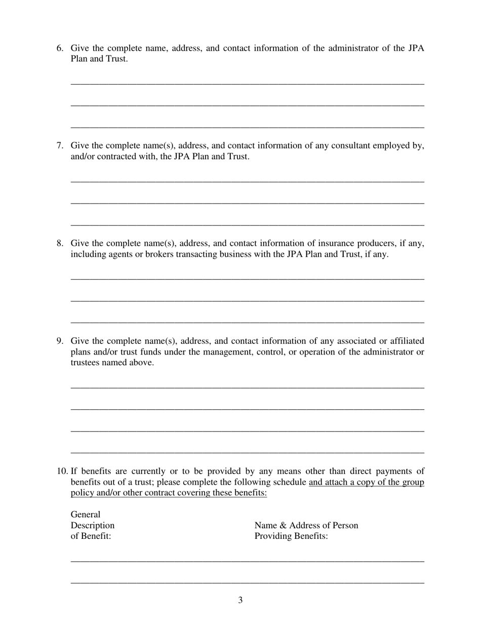 Form SFP-1 Exhibit A Application for Registration of Joint Public Agency Self-funded Health Care Plan - Idaho, Page 3
