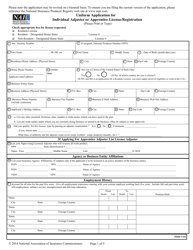 Uniform Application for Individual Adjuster or Apprentice License/Registration - Idaho, Page 2