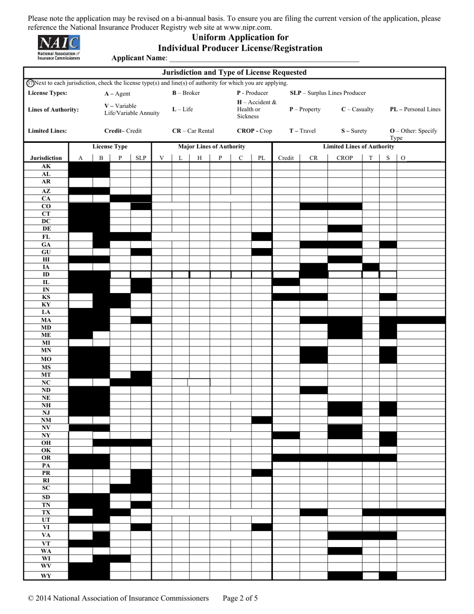 Uniform Application for Individual Producer License / Registration - Idaho, Page 3