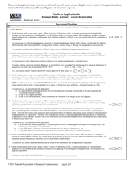 Uniform Application for Business Entity Adjuster License/Registration - Idaho, Page 4
