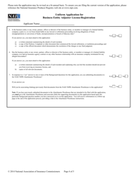 Uniform Application for Business Entity Adjuster License/Registration - Idaho, Page 5