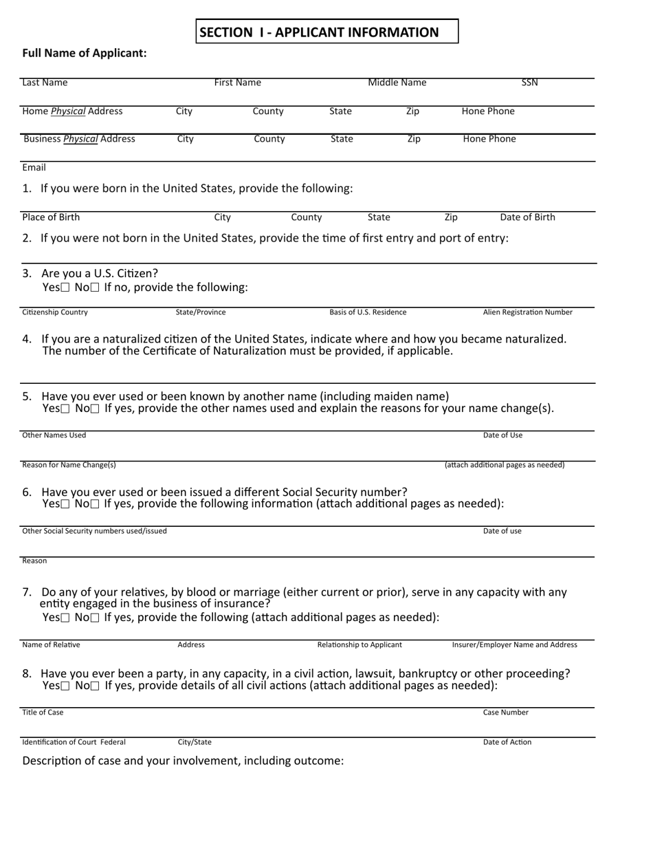 Application for Written Consent to Engage in the Business of Insurance Pursuant to 18 U.s.c. 1033 and 1034 - Idaho, Page 3