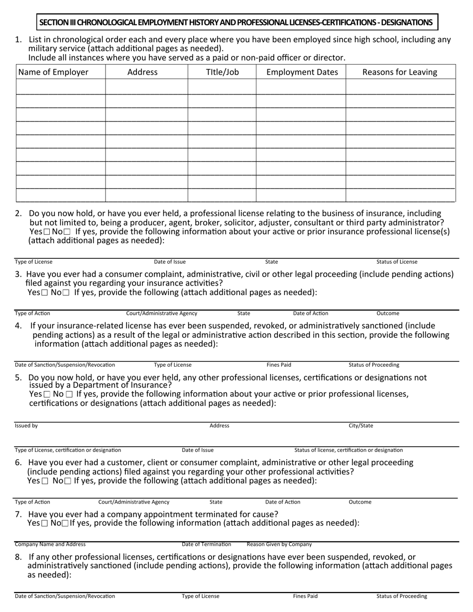 Application for Written Consent to Engage in the Business of Insurance Pursuant to 18 U.s.c. 1033 and 1034 - Idaho, Page 5
