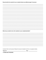 Consumer Complaint Form - Idaho, Page 2